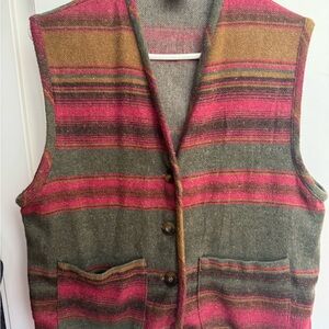 Merona Multicolor Striped Wool Vest